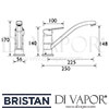 Bristan Cinnamon Easyfit Sink Mixer Tap Dimensions